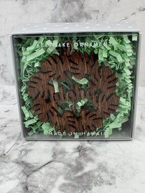 *Shop Toast Hawaii Designs Wood Keepsake Ornament Aloha Leaf Wreath Christmas